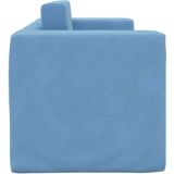 vidaXL Kinderslaapbank 2-zits zacht pluche blauw