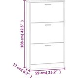 vidaXL-Schoenenkast-59x17x108-cm-bewerkt-hout-eikenkleurig