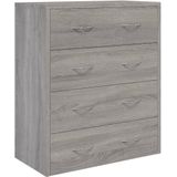 vidaXL Dressoir met 4 lades 60x30,5x71 cm grijs sonoma