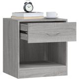 vidaXL Nachttische 2 Stk. mit Schublade Grau Sonoma