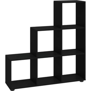 VidaXL-Boekenkast-trapvormig-107-cm-bewerkt-hout-zwart