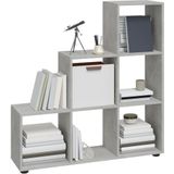 VidaXL Trapvormige Boekenkast 107 cm - Bewerkt Hout Betongrijs