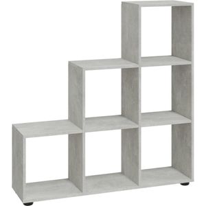 VidaXL Trapvormige Boekenkast 107 cm - Bewerkt Hout Betongrijs