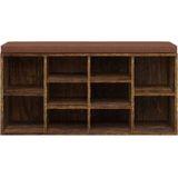 vidaXL Schoenenbank 103x30x48 cm bewerkt hout gerookt eikenkleurig