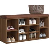 VidaXL Schoenenbank 103x30x48 cm - Bewerkt Hout - Bruineikenkleurig