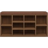 VidaXL Schoenenbank 103x30x48 cm - Bewerkt Hout - Bruineikenkleurig