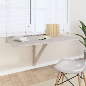 vidaXL Wandtafel - Inklapbaar - Betongrijs - Bewerkte Hout