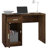 VidaXL Bureau met Kast en Lade 100x40x73 cm - Bewerkt Hout Gerookt Eiken