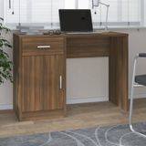 vidaXL Bureau - Bruineiken - Bewerkte Hout - Met Kast en Lade