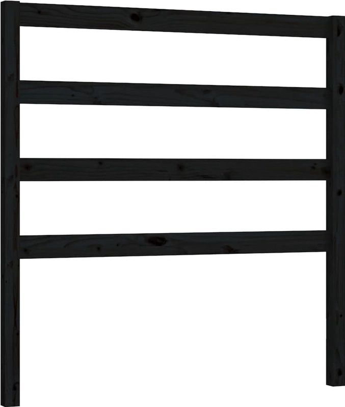 VidaXL Hoofdbord 106x4x100 cm Massief Grenenhout Zwart