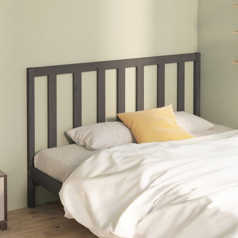 vidaXL - Hoofdbordx4x100 - cm - massief - grenenhout - grijs