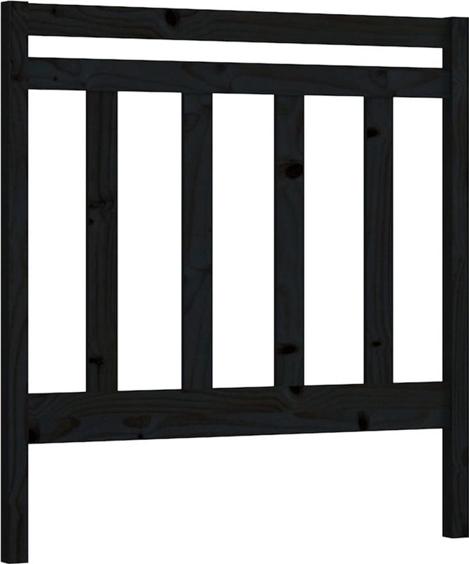 vidaXL Kopfteil Schwarz 106x4x100 cm Massivholz Kiefer