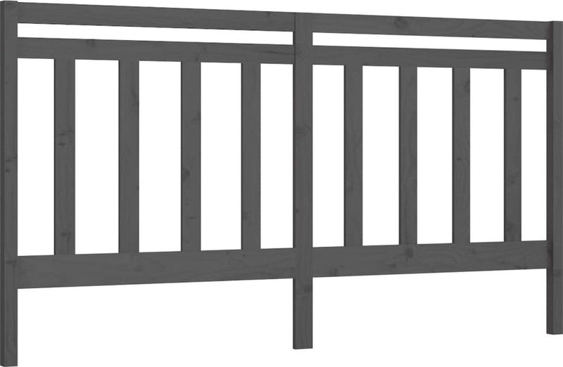 vidaXL Bett-Kopfteil Grau 206x4x100 cm Massivholz Kiefer