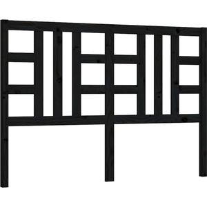 vidaXL Hoofdbord 146x4x100 cm Massief Grenenhout Zwart