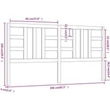 vidaXL - Hoofdbord - 206x4x100 - cm - massief - grenenhout