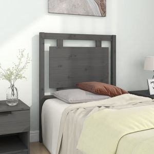 VidaXL Hoofdbord 80,5x4x100 cm Massief Grenenhout Grijs