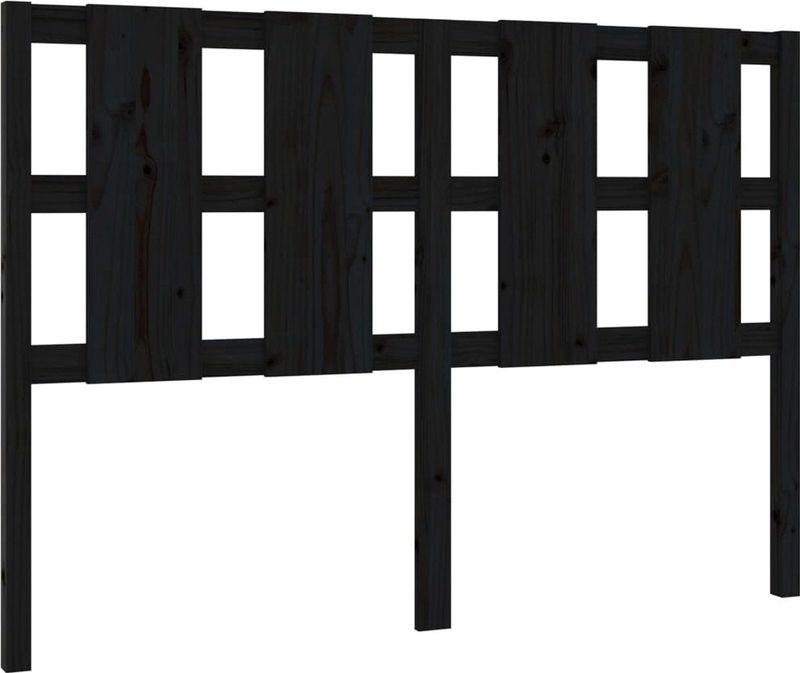 vidaXL Kopfteil Schwarz 125,5x4x100 cm Massivholz Kiefer