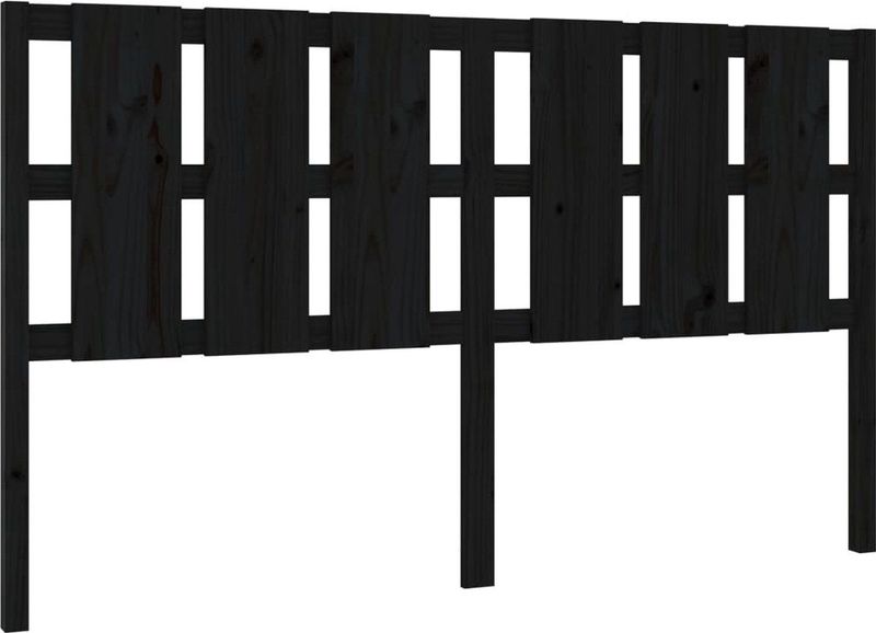 vidaXL Kopfteil Schwarz 185,5x4x100 cm Massivholz Kiefer