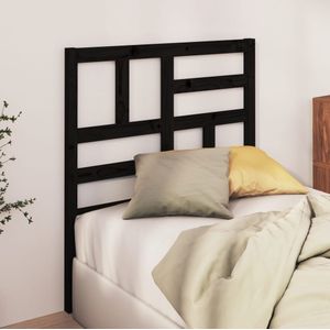 vidaXL Hoofdbord 106x4x104 cm massief grenenhout zwart