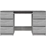 vidaXL Schreibtisch Grau Sonoma 140x50x77 cm Holzwerkstoff