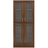 vidaXL-Vitrinekast-82,5x30,5x185,5-cm-bewerkt-hout-bruineikenkleurig