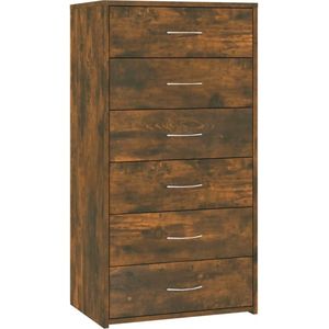 VidaXL-Dressoir-met-6-lades-50x34x96-cm-bewerkt-hout-gerookt-eiken