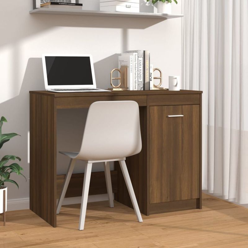 vidaXL Bureau - Bruin - Bewerkt Hout - 100x50x76 cm