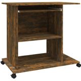 vidaXL - Computerbureau - Gerookt Eikenkleurig - Bewerkte Hout - Compact Ontwerp