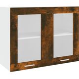 VidaXL-Wandkast-hangend-80x31x60-cm-glas-en-bewerkt-hout-gerookt-eiken