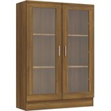 VidaXL Vitrinekast 82,5x30,5x115 cm - Bewerkt Hout - Bruineikenkleurig