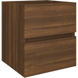 VidaXL Wastafelkast 41x38,5x45 cm - Bewerkt Hout - Bruineikenkleurig