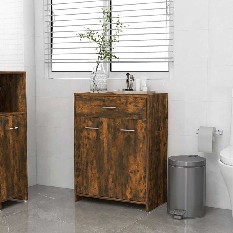 vidaXL Badezimmerschrank Räuchereiche 60x33x80 cm Holzwerkstoff