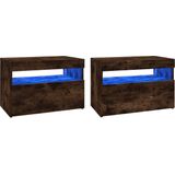 VidaXL TV-meubel met LED-verlichting 60x35x40 cm - Gerookt eiken