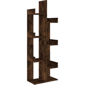 Boekenkast 48x25,5x140 cm bewerkt hout gerookt eikenkleurig