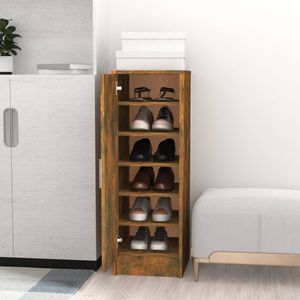 vidaXL-Schoenenkast-32x35x92-cm-bewerkt-hout-gerookt-eikenkleurig