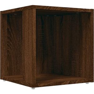 VidaXL Bijzettafel 33x33x34,5 cm - Bewerkt Hout - Bruineikenkleurig