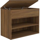 VidaXL Schoenenbank 60x30x45 cm - Bewerkt Hout - Bruineikenkleurig