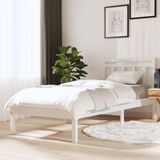 VidaXL Bedframe Massief Grenenhout Wit 90x200 cm