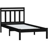 vidaXL Massivholzbett Schwarz Kiefer 100x200 cm