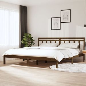 Massivholzbett Honigbraun Kiefer 200x200 cm Vidaxl