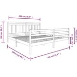 Massivholzbett Grau 200x200 cm Vidaxl