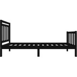 VidaXL Bedframe Massief Hout Zwart 75x190 cm - 2FT6 Small Single