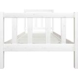 vidaXL Bedframe massief hout wit 90x200 cm