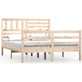 VidaXL Bedframe Massief Hout 135x190 cm 4FT6 Double