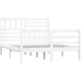 vidaXL Bedframe massief hout wit 120x200 cm