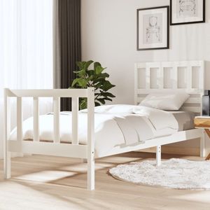 vidaXL Massivholzbett Weiß 75x190 cm