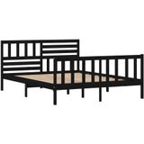 vidaXL-Bedframe-massief-hout-zwart-120x190-cm-4FT-Small-Double