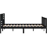 vidaXL Massivholzbett Schwarz 140x190 cm