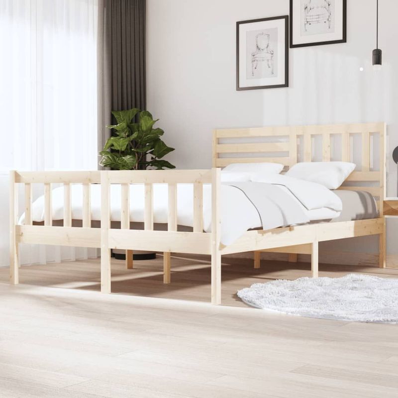 VidaXL Bedframe Massief Hout 150x200 cm - King Size