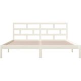 vidaXL Massivholzbett Weiß 135x190 cm